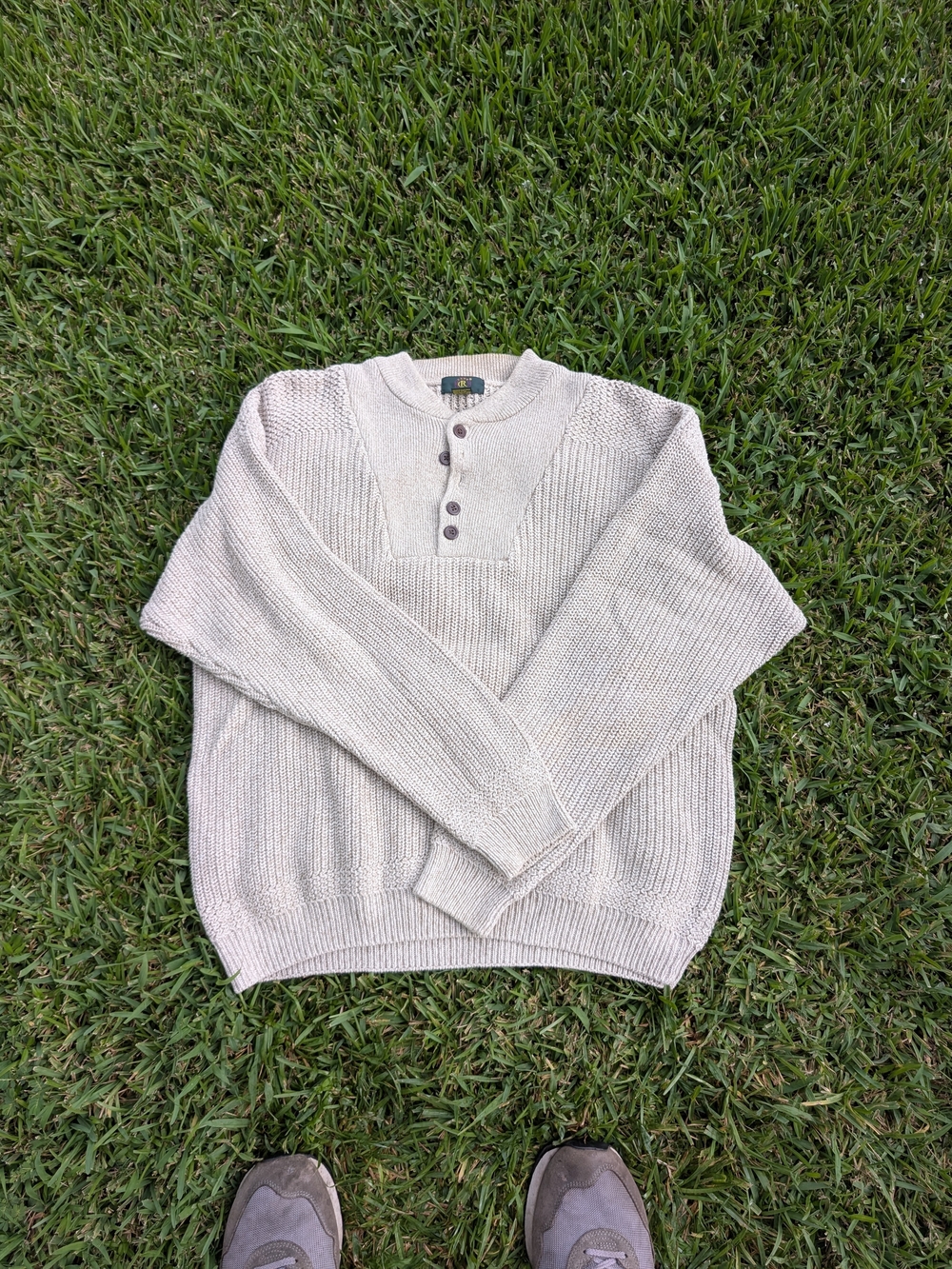 Club Room Sweater Mens XL Brown Tan Knit 100% Cotton Casual Preppy Outdoor